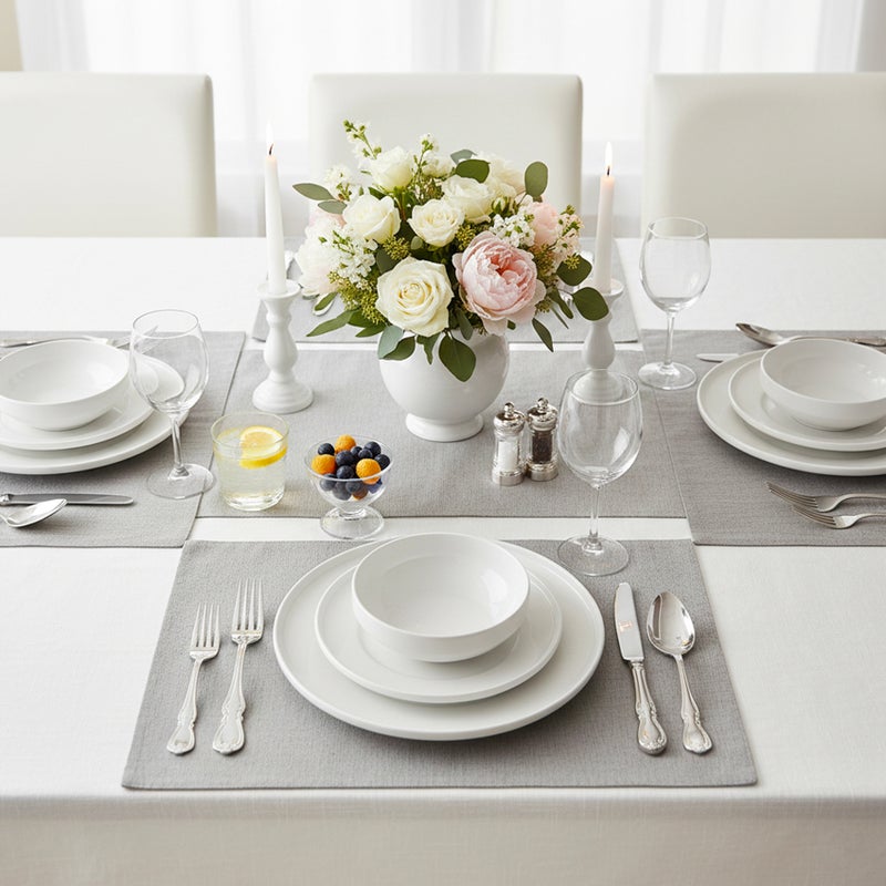 كويزين أرت طقم عشاء كويزين آرت ليام مكون من 18 قطعة من البورسلين الفاخر - أبيض | طقم عشاء فاخر يتضمن أطباق عشاء وأطباق حلويات وأوعية، مثالي للاستخدام اليومي والوجبات العائلية، مناسب لـ 6 أشخاص، مثالي لشهر رمضان وعيد الفطر وعيد الميلاد. - Image 5